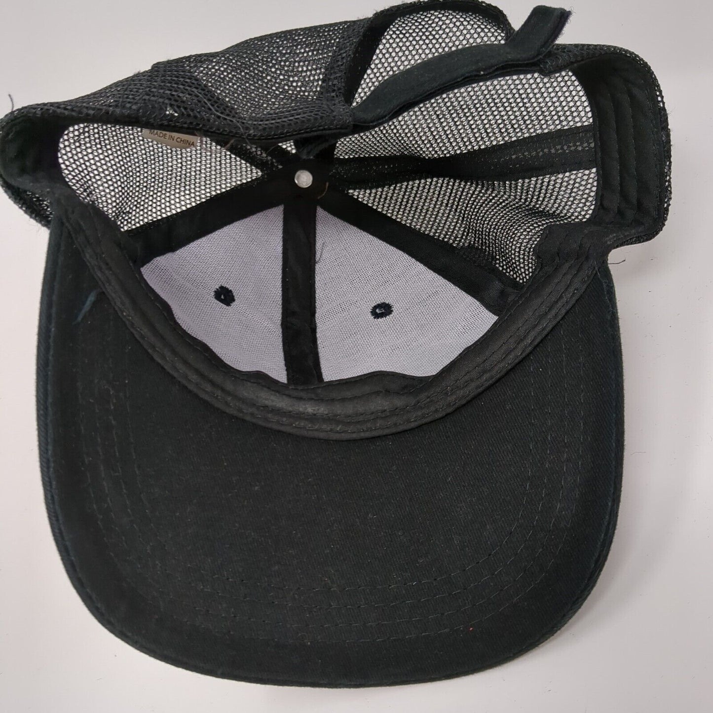 Unbranded Strapback Trucker Hat Black One Size Mesh Back Blank Solid