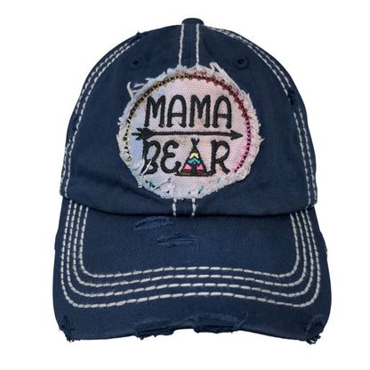 Mama Bear Strapback Hat Blue One Size Adjustable KB ETHOS Vintage