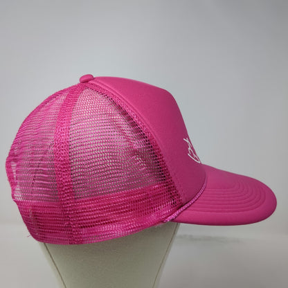 Otto Trucker Hat Pink One Size MWR Maui Wave Riders Surfing Mesh Snapback Hawaii