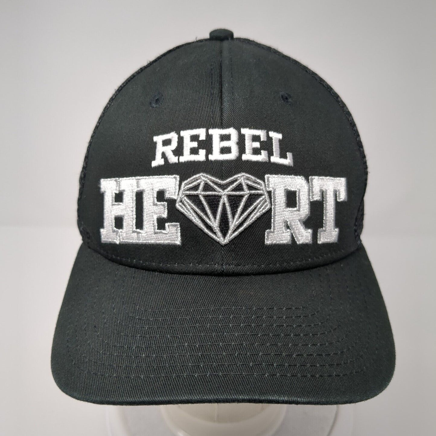 Rebel Heart LA Snapback Trucker Hat Black One Size Adjustable Mesh Back by Dome
