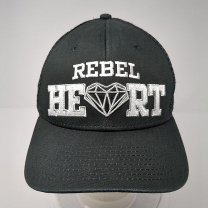 Rebel Heart LA Snapback Trucker Hat Black One Size Adjustable Mesh Back by Dome
