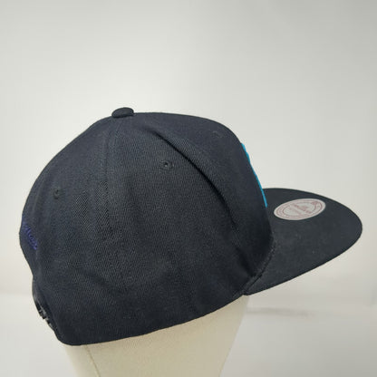 NBA Charlotte Hornets Mitchell & Ness Snapback Hat Black One Size Wool Flat Brim