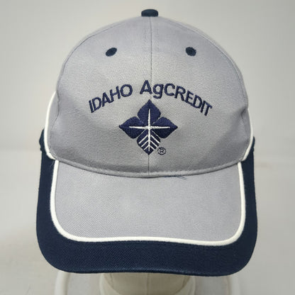 OTTO Baseball Cap Gray Blue OSFM Idaho AgCredit Slideback Hat Contrast Piping