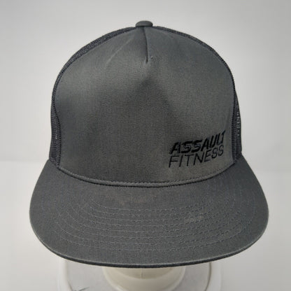 Assault Fitness Snapback Trucker Hat Gray OS Adjustable Mesh Classics Yupoong