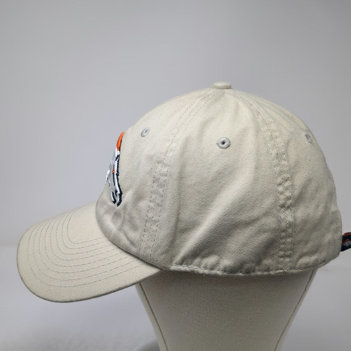 Denver Broncos NFL Team Apparel Cap Hat Beige One Size Cotton Slideback Horse