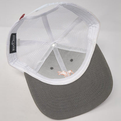 Lolo Pass Idaho Snapback Trucker Hat Gray OS Adjustable Mesh Back Wild West