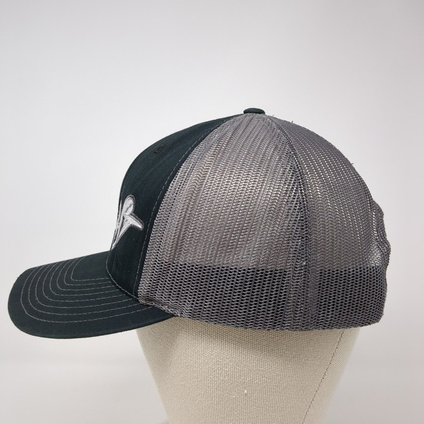 OST Snapback 112 Trucker Hat Black One Size Adjustable Mesh Back Richardson