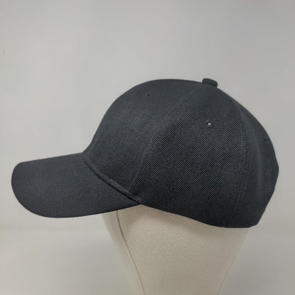 Unbranded Men's Strapback Hat Black Blank 100% Polyester Adjustable