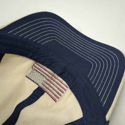White Blue Trucker Hat One Size American Flag Patch Distressed Mesh Snapback