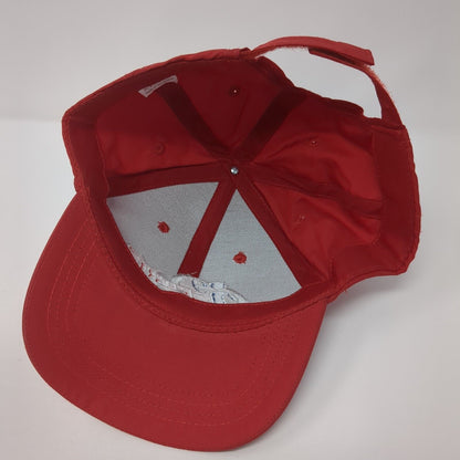 i9 Sports Strapback Hat Red One Size Adjustable Embroidered 6 Panel