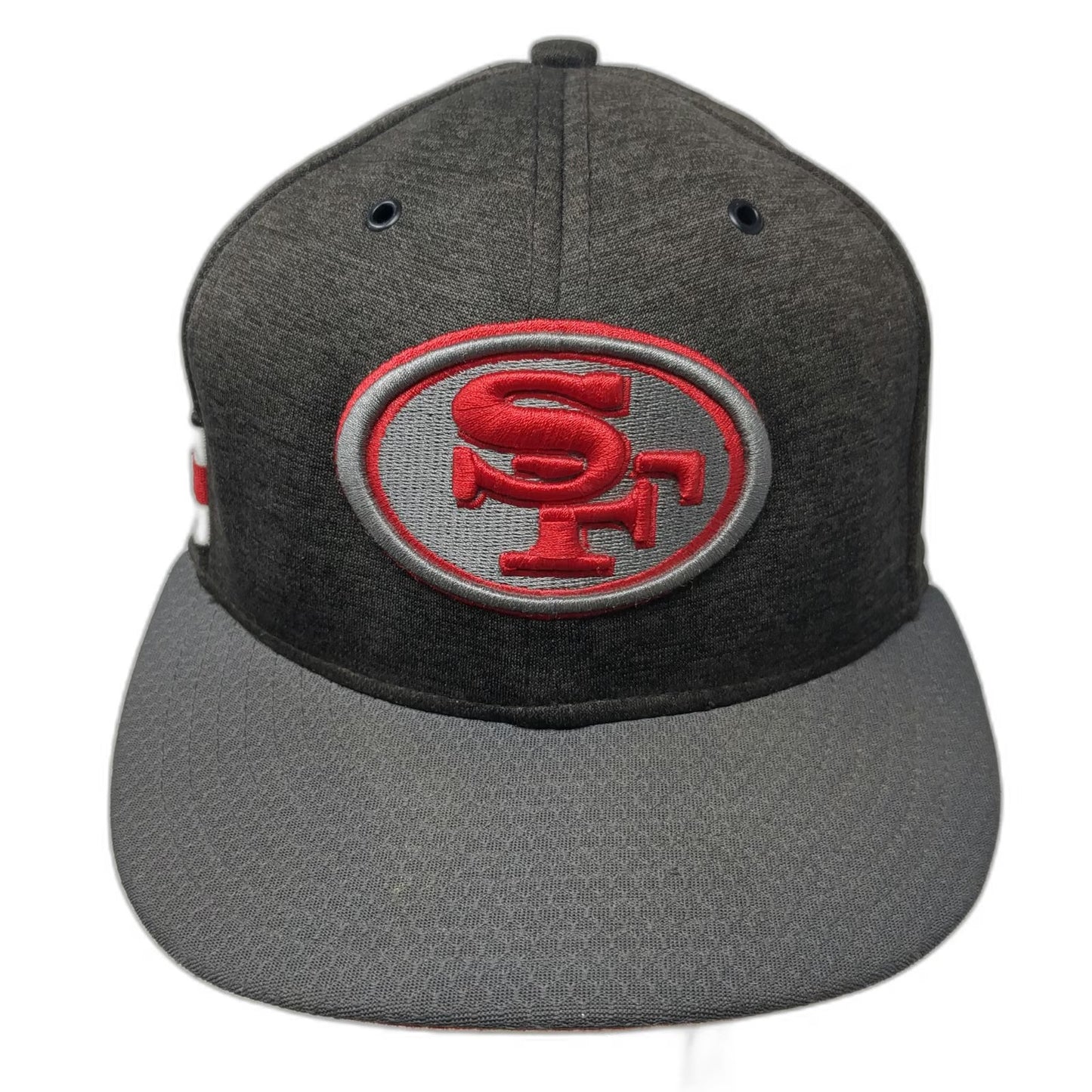 San Francisco 49ers NFL New Era Gray 7 1/8 Cap Flat Brim Heathered Fitted Shield