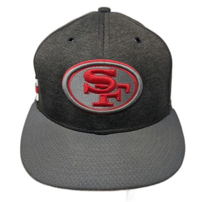 San Francisco 49ers NFL New Era Gray 7 1/8 Cap Flat Brim Heathered Fitted Shield