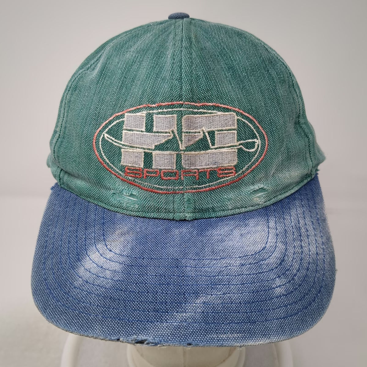 HO Sports Snapback Hat Green Blue One Size Two Tone Embroidered Graphic Logo