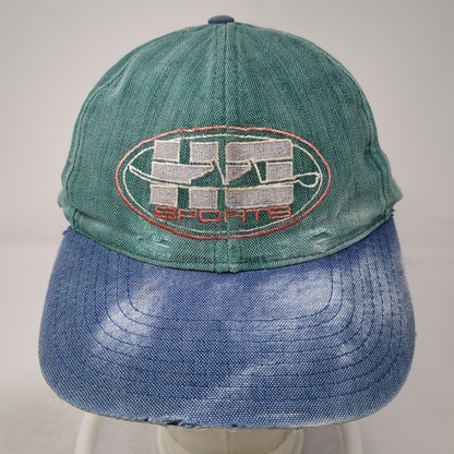 HO Sports Snapback Hat Green Blue One Size Two Tone Embroidered Graphic Logo