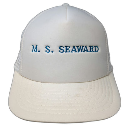 Designer Award Headwear Trucker Hat White One Size M.S. Seaward Mesh Snapback