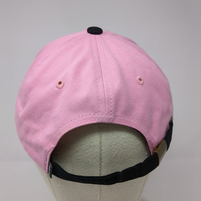 Primitive Slideback Hat Pink One Size Adjustable Embroidered Floral Cotton