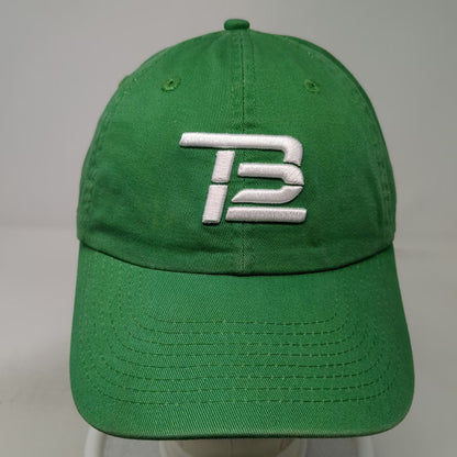 TB12 Baseball Cap Green One Size Embroidered Logo Slideback Cotton Hat Branded