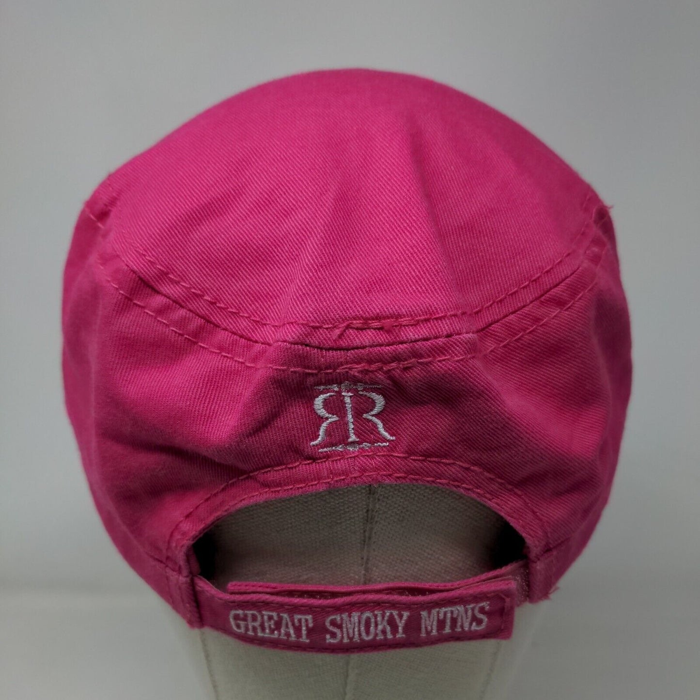 Great Smoky Mtns Strapback Cadet Army Cap Hat Pink One Size Robin Ruth