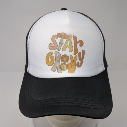 Stay Groovy Snapback Trucker Hat Black OSFA Mesh Back Adjustable