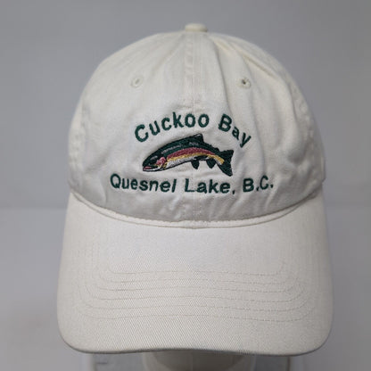 Cuckoo Bay Quesnel Lake B.C. Strapback Hat White Cream One Size Outdoor