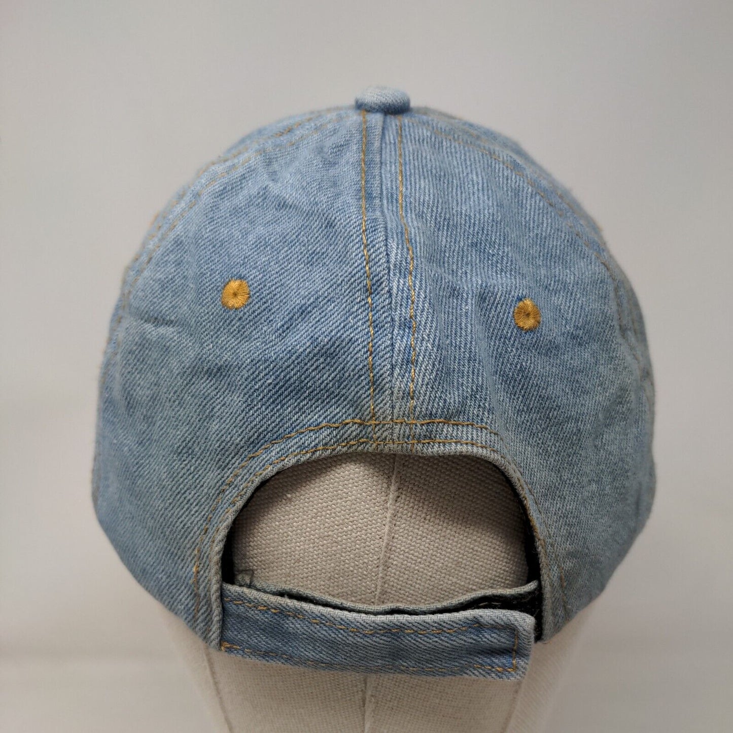 David & Young Strapback Hat Blue OSFM Adjustable Distressed Blank 6 Panel
