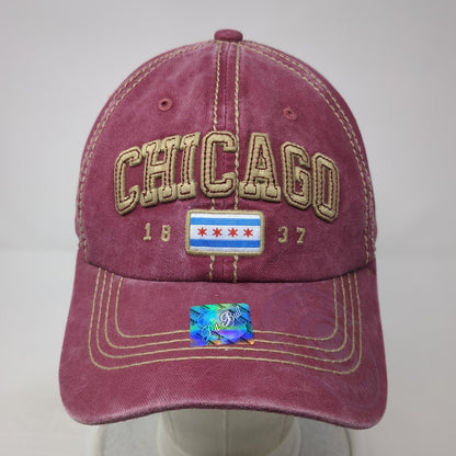 Chicago 1837 Slideback Baseball Cap Red One Size Adjustable Patriotic Pit Bull