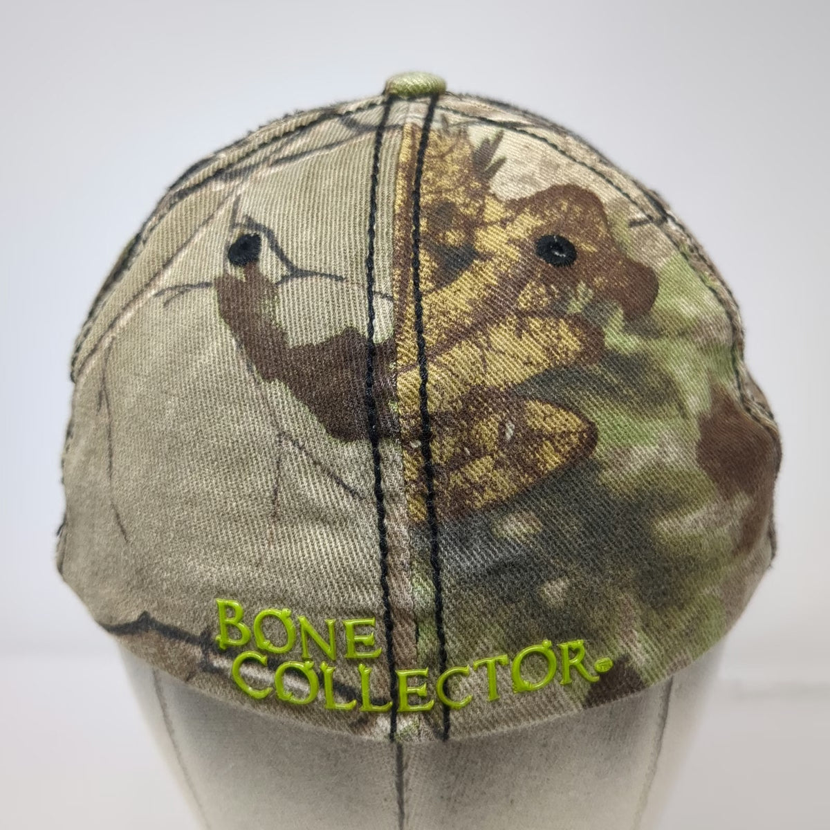 Bone Collector Baseball Cap White Green XL Camo Skull Antlers Brotherhood Hat