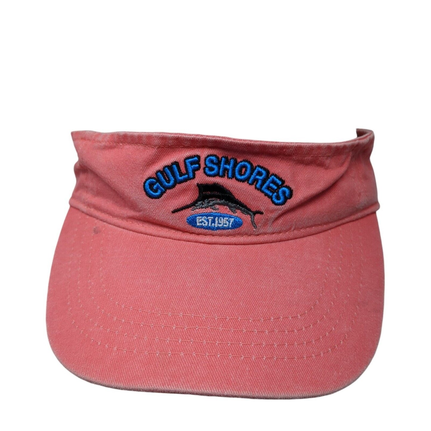 Gulf Shores Est. 1957 Sun Visor Hat Pink One Size Adjustable Embroidered Cotton