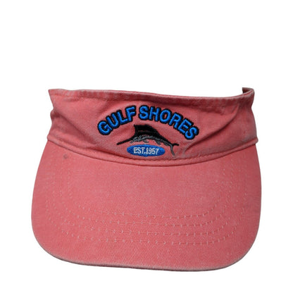 Gulf Shores Est. 1957 Sun Visor Hat Pink One Size Adjustable Embroidered Cotton