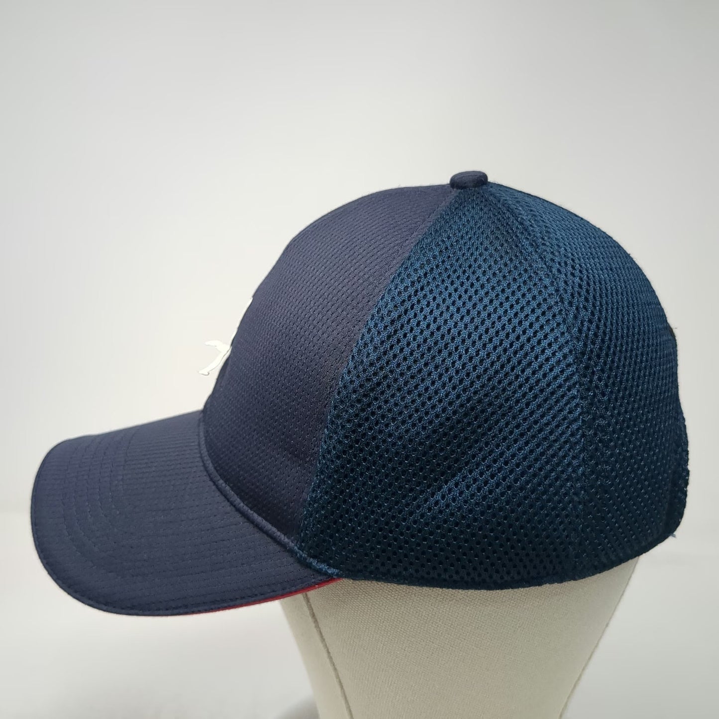 Jordan Baseball Cap Blue OS Mesh Back Jumpman Logo Red Accent Slideback Hat