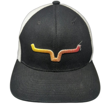 Kimes Ranch Trucker Hat Black One Size Mesh Snapback Embroidered Horns Logo