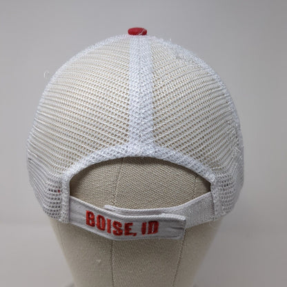 MG Boise ID Strapback Trucker Hat Red OS Adjustable Mesh Back Buck's Athletic