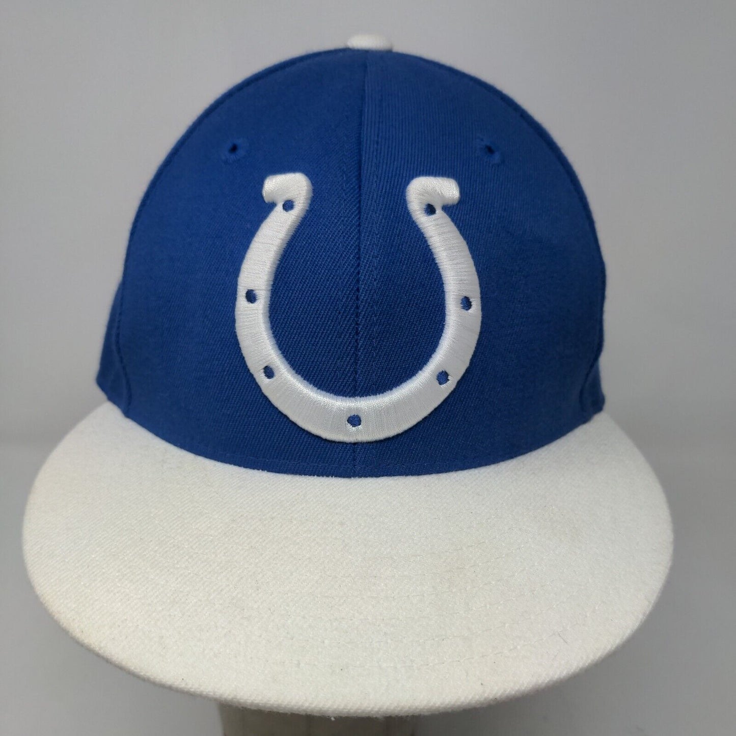 Reebok NFL On Field Men's Fitted Hat Blue White Embroidered Indianapolis Colts