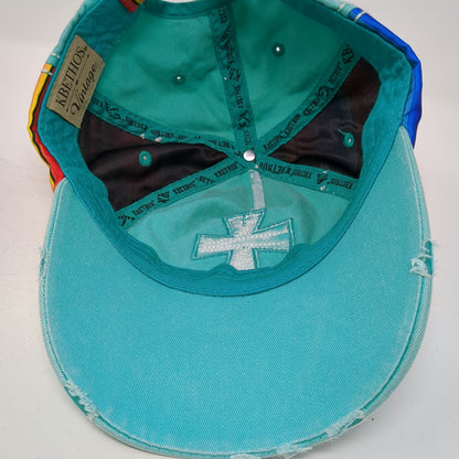 KBETHOS Baseball Cap Green OSFM Serape Cross Distressed Strapback Hat Western