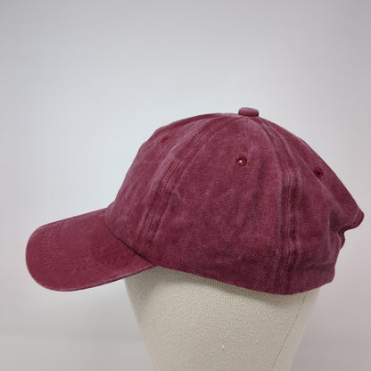 Unbranded Slideback Hat Red One Size Adjustable Vented Holes 6 Panel Blank