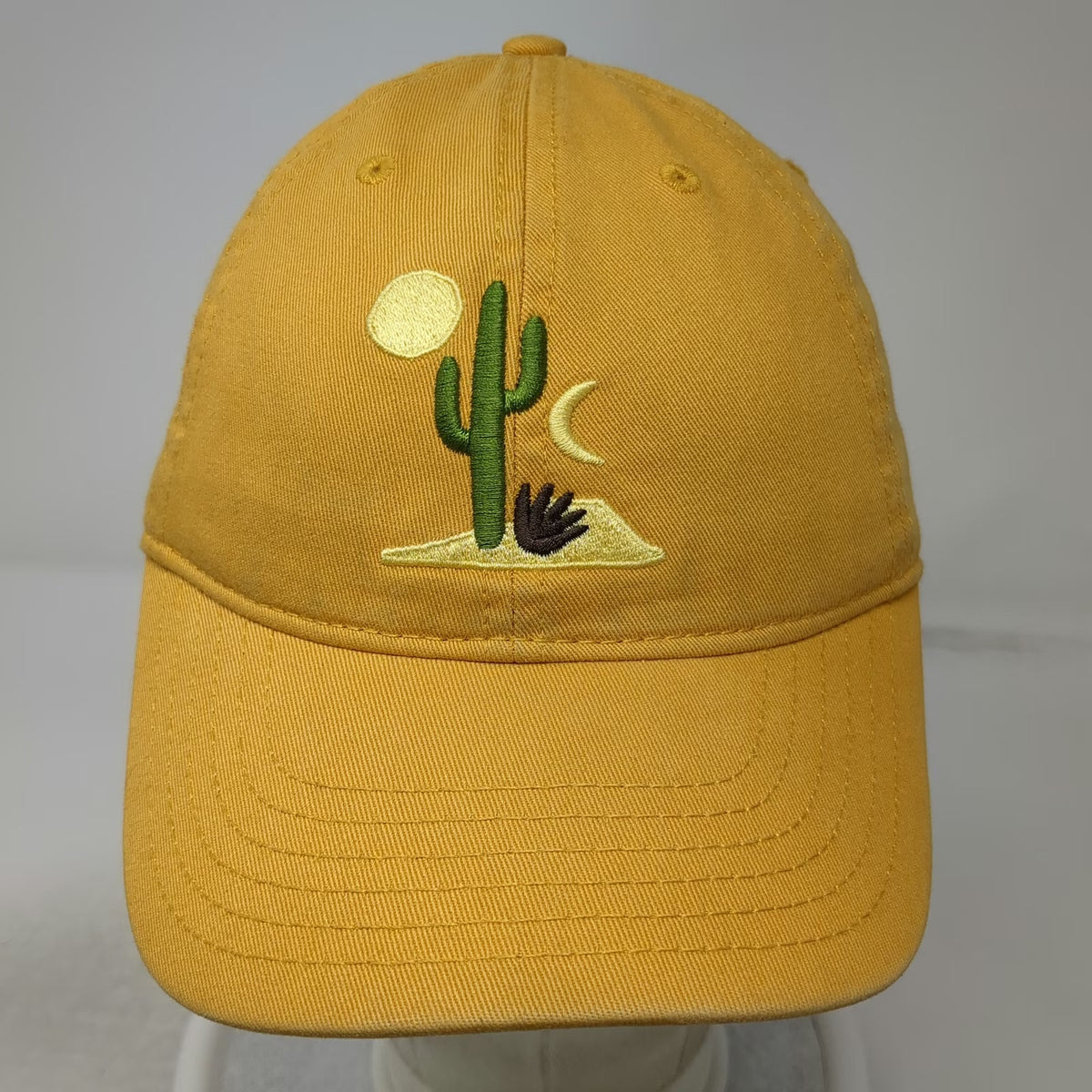 Mighty Fine Baseball Cap Yellow One Size Cactus Desert Embroidered Slideback Hat
