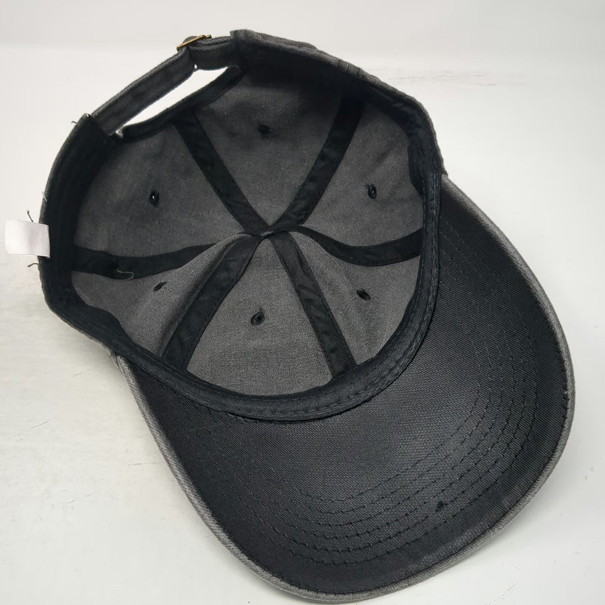 Lucky 7 Mania Jeans Baseball Cap Gray OSFM Washed Slideback MJ Logo Patch Hat