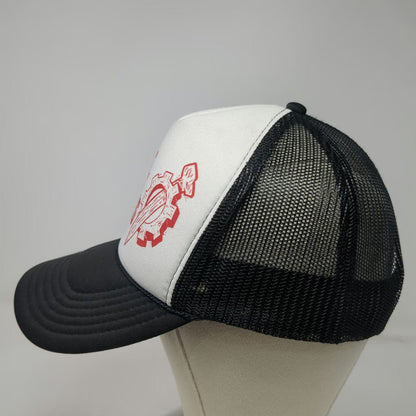 OTTO Trucker Hat Black One Size Spike Coggins Logo Mesh Snapback Foam Front