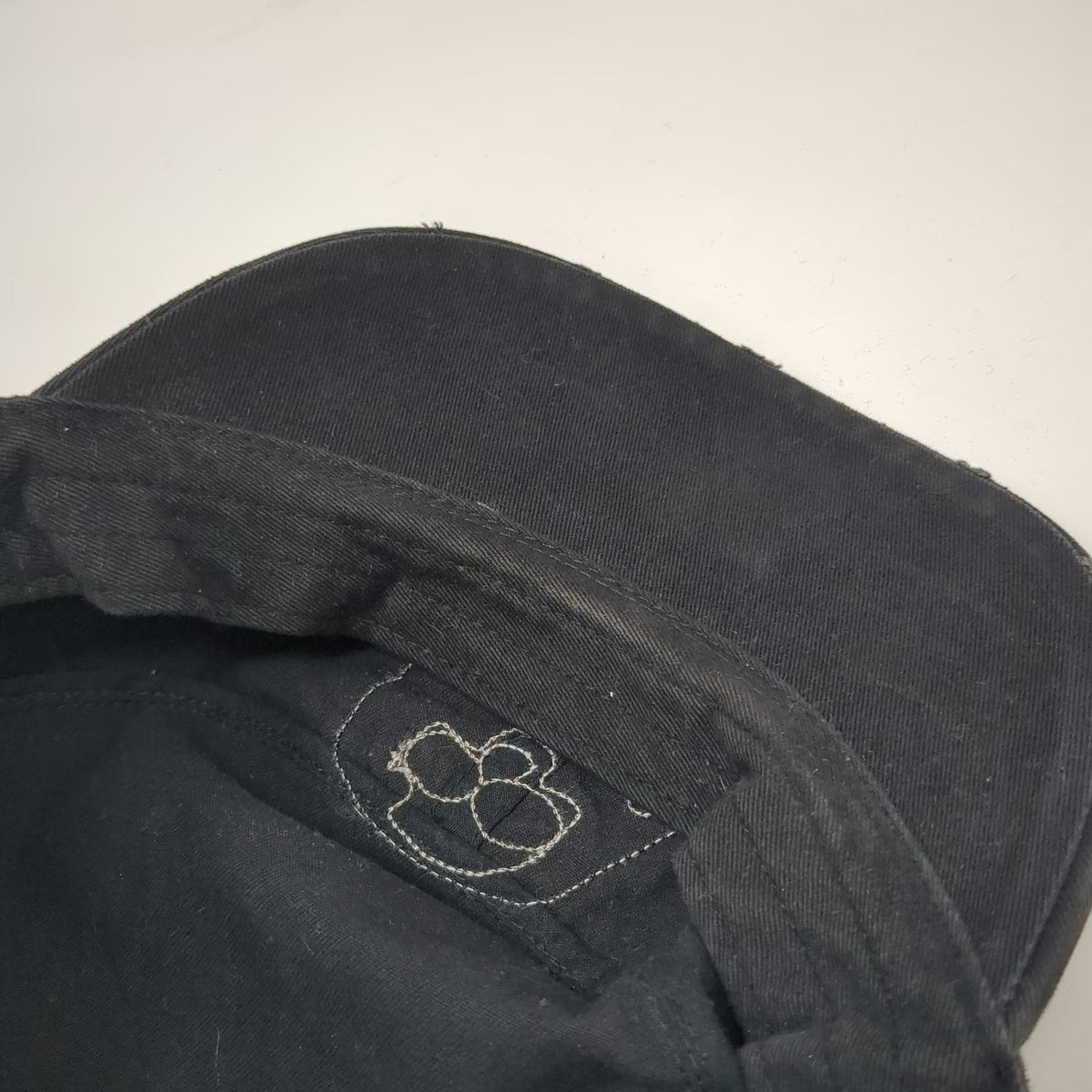 Walt Disney World Army Cap Black One Size Skull Crossbones Patch Cotton Brim Hat