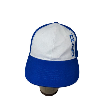 Geico Strapback Adjustable Hat OSFA Blue & White Embroidered Logo & Gecko