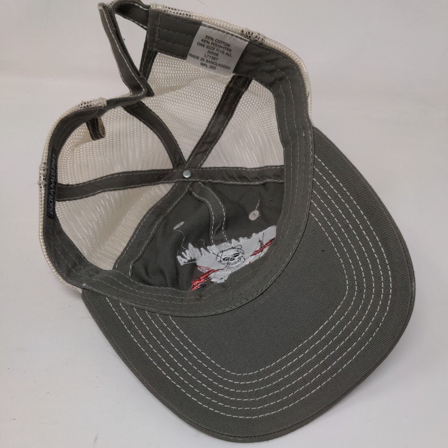 Sea Hag Marina FL Skull Trucker Hat Gray OSFA Adjustable Mesh Back 6 Panel