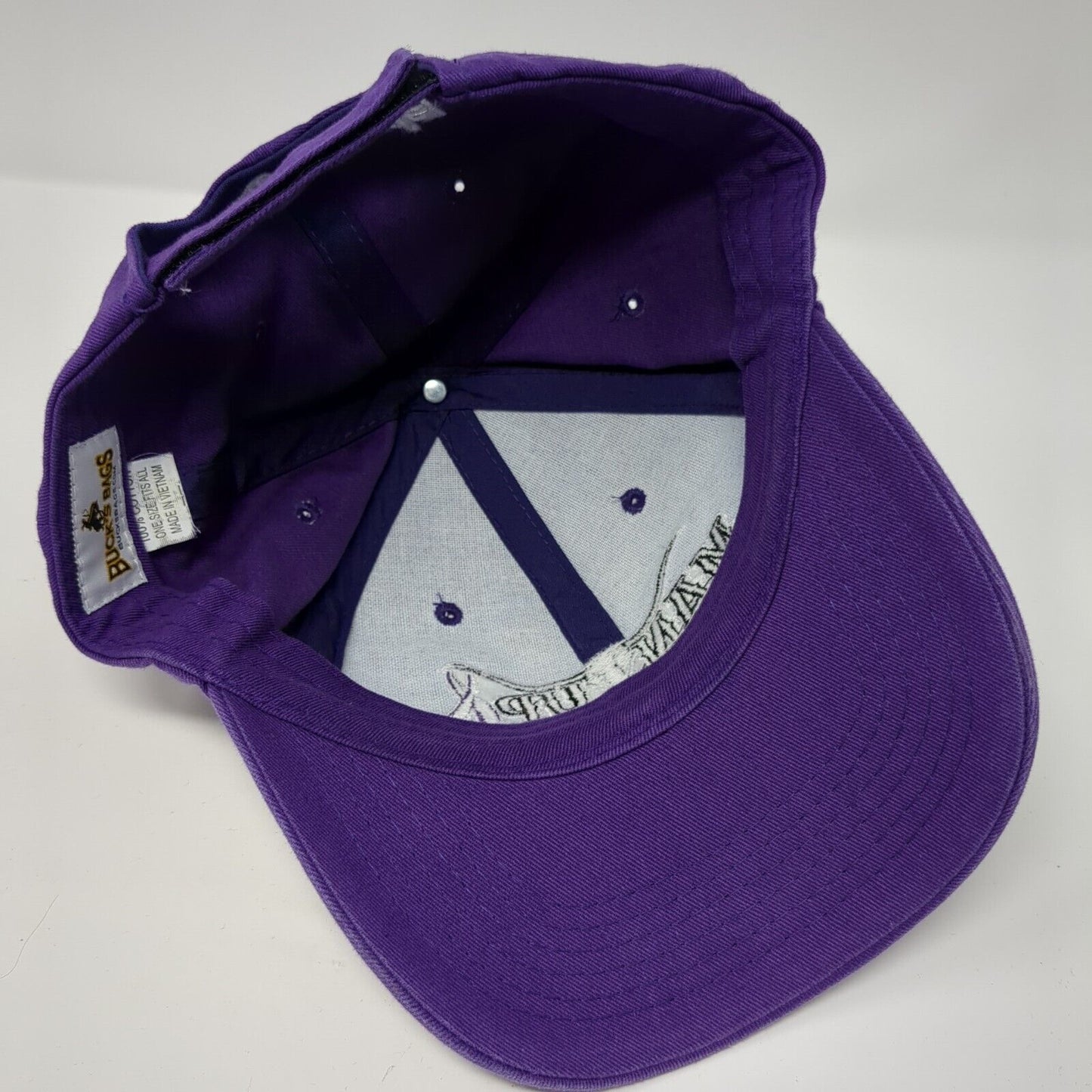 Man Up Crusade Strapback Hat Purple One Size Embroidered Buck's Bags