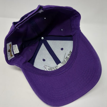 Man Up Crusade Strapback Hat Purple One Size Embroidered Buck's Bags