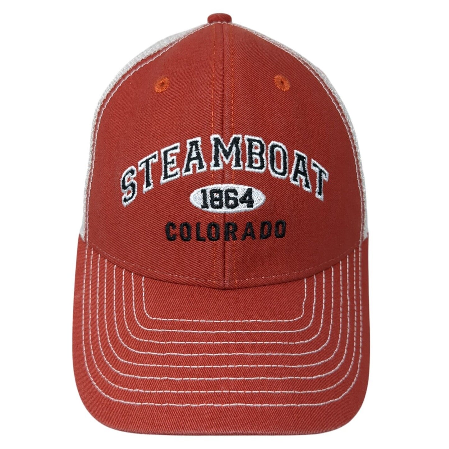 Steamboat 1864 Colorado Snapback Trucker Hat Red OS Adjustable Mesh Back Ouray