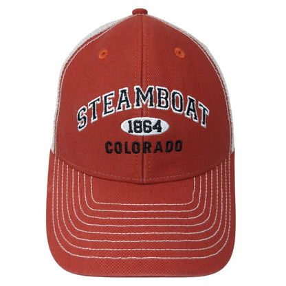 Steamboat 1864 Colorado Snapback Trucker Hat Red OS Adjustable Mesh Back Ouray