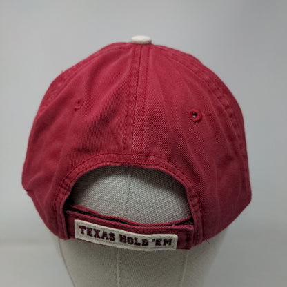 Texas Hold 'Em Player Strapback Hat Red Adult Embroidered Patch Adjustable