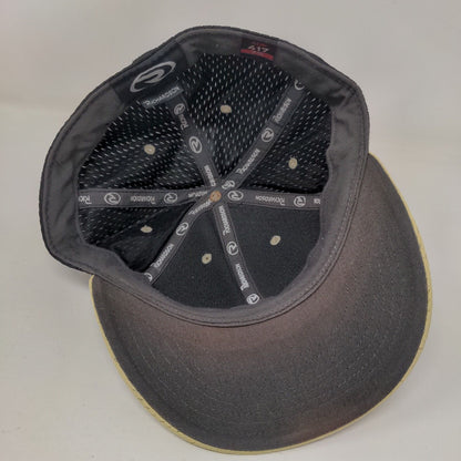 Richardson Fitted Hat Black Size 7 3/8 Breathable Vented Holes 6 Panel Blank