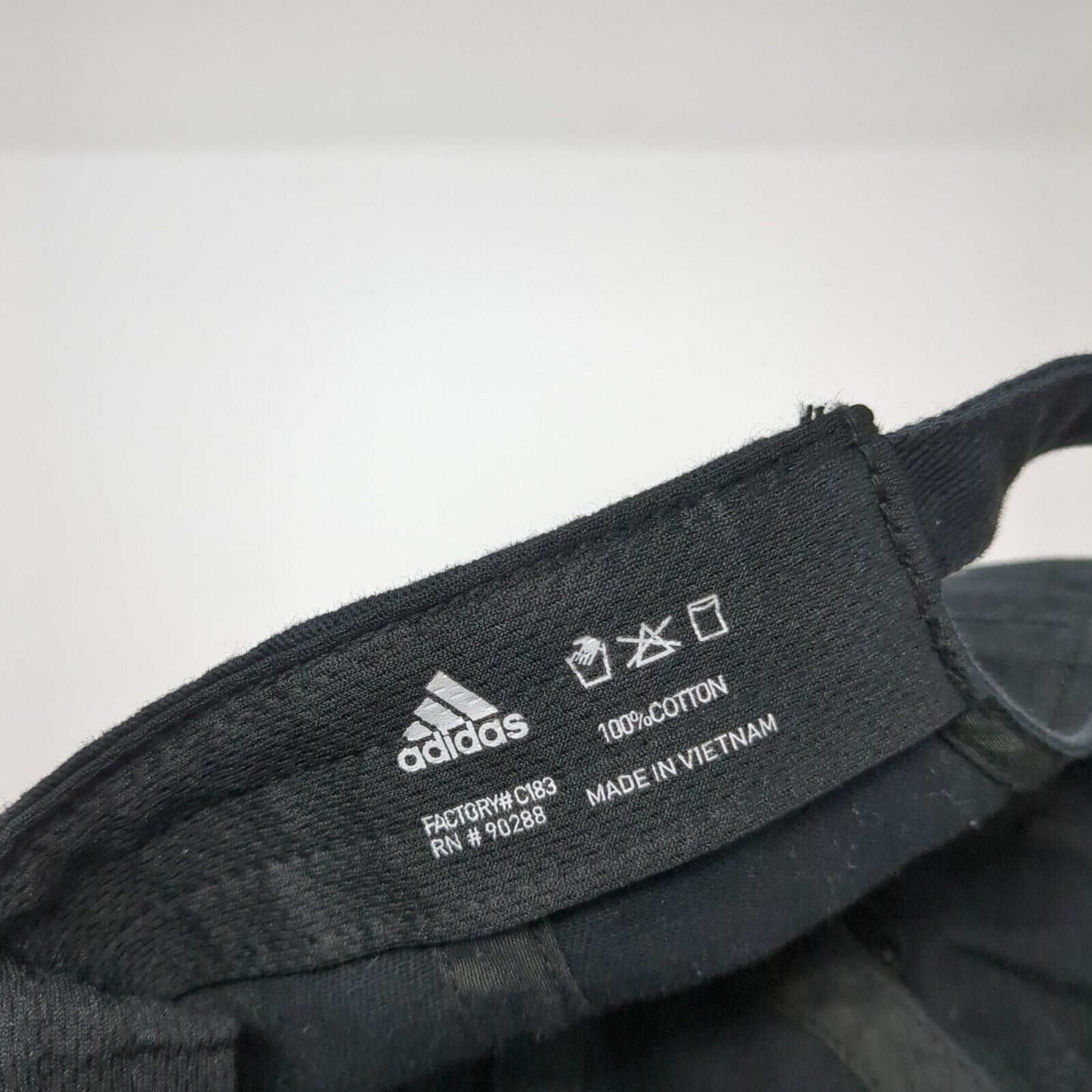 Adidas Slideback Hat Black One Size Adjustable Embroidered Vented Holes 6 Panel