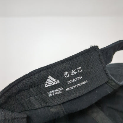 Adidas Slideback Hat Black One Size Adjustable Embroidered Vented Holes 6 Panel