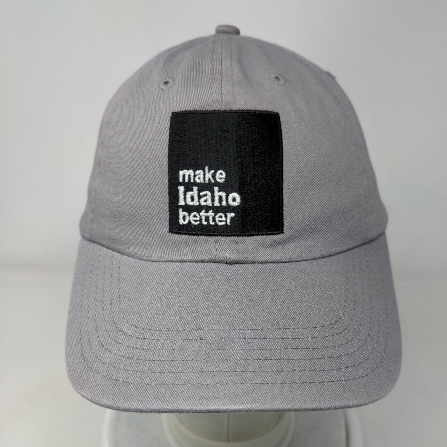 Make Idaho Better Slideback Hat Gray One Size Adjustable Embroidered